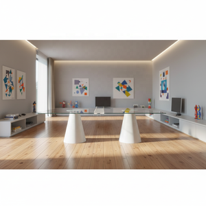 Set 2-in-1 Moderno per Pranzo e <span class=keywords><strong>Ping</strong></span> <span class=keywords><strong>Pong</strong></span>, Base in Acciaio Inox, Piano in Vetro, Design Ecologico e Durevole per Uso Interno/Esterno - Product Image 3