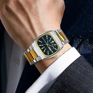 Envío <span class=keywords><strong>Gratis</strong></span> 2026 Nuevo Reloj de Pulsera para Hombre, Diseño Rectangular, Movimiento de Cuarzo Analógico, Serie de Buceo, Acero Inoxidable, Color Negro, V2551 - Product Image 6