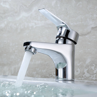 Grifo Mezclador Monomando Comercial de Aleación de Zinc para Lavabo, Montado en Cubierta, Agua Fría y Caliente, para Proyectos de Baños Escolares