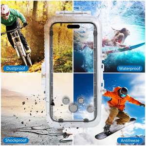 Новый стиль для <span class=keywords><strong>iPhone</strong></span> 16 Pro Max PULUZ 40 м/130 футов Водонепроницаемый чехол для дайвинга Фото Видео подводный корпус чехол для телефона - Product Image 3