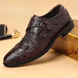 Chaussures habillées en cuir pour hommes, style britannique, grain de cuir, bout pointu, respirantes, à enfiler, haut de gamme, faites à la main, pour mariage, automne, légères - Product Image 6
