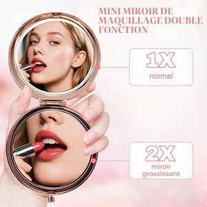 Custom Engraved Metal <b>Compact</b> <b>Mirror</b> with Double Sided Magnification, Luxury Travel Makeup Gift for Bridesmaids Corporate Events - Product Image 2