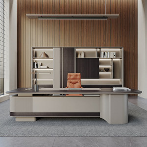 <span class=keywords><strong>Bureau</strong></span> de direction haut de gamme en noyer en <span class=keywords><strong>L</strong></span>, style luxe discret, avec armoire auxiliaire et chaise laquée - Product Image 3