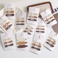 MUJU D434 Pinces à cheveux en métal émaillé pour femmes, 6 cm, à pois, barrettes crocodiles, 11 formes, crème, beige, marron, carte avec logo personnalisé