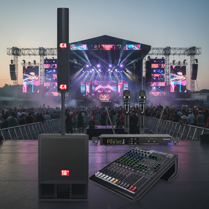 Système de sonorisation portable pour scène, colonne de sonorisation active Line Array Pro, 4 colonnes, caisson de basses de 18 pouces, 8 ohms, étanche, 900 W de puissance maximale - Product Image 2