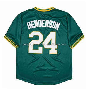 最高品質 # 9 レジー・ジャクソン # 24 リッキー・ヘンダーソン # 27 キャットフィッシュハンター # 33 ホセ・カンセコ # 34 ローリー・フィンガーステッチ野球ユニフォーム - Product Image 1