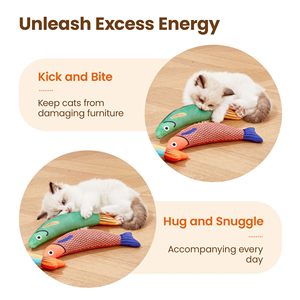 Chew Toys Saury Fish Catnip Crinkle Sound Soft & Interactive for Indoor Kitty Exercise Fish Catnip <b>Plush</b> Toy - Product Image 3