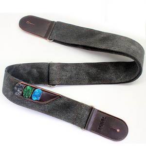Vente en gros de <span class=keywords><strong>sangle</strong></span> de <span class=keywords><strong>guitare</strong></span> en tissu oxford denim <span class=keywords><strong>vintage</strong></span> de haute qualité avec fentes pour médiators - Product Image 2