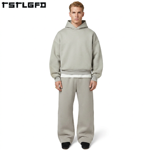 Sustainable Breathable Printed Custom Heavyweight Baggy Fleece Plus Size Men's 100% Organic Cotton Winter Tracksuit Hoodie - Product Image 4