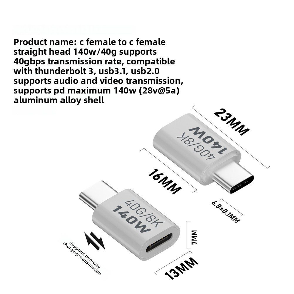 Blanco-Tipo C macho a Tipo C hembra recto