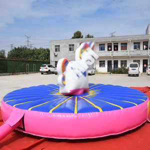 Popular parque infantil al aire libre desafío interactivo tirar montar personalizar comercial inflable rebote unicornio caballo Toro <span class=keywords><strong>juegos</strong></span> - Product Image 3