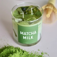 Kreativer Kokosnuss-Sahne-Eistee Grüner Tee Eiswürfel Deko-Essen Matcha Milch Eiskaffee Matcha Duftende Handgemachte Geschenk Gelee-Kerze