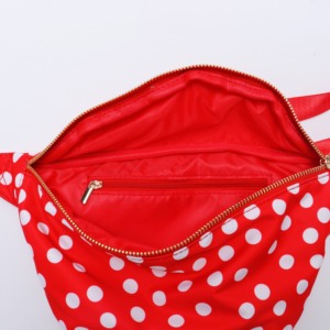 Custom Christmas <b>Red</b> Polka Dot Zipper Waterproof Nylon Waist Bag Cute Sling Jumbo Belt Bag Phone <b>Purse</b> Sport Running Travel - Product Image 2