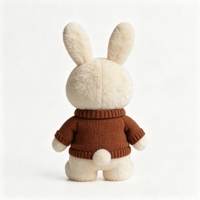 Peluche Lapin Esthétique avec Pull Tricoté, Doux et Moelleux, Compagnon Réconfortant, Jouet Animal en Peluche