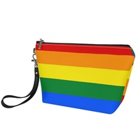 Trousse de Maquillage Personnalisée en Similicuir PU Thème Arc-en-ciel Gay pour Voyage, Rangement de Coiffeuse Domestique et Vente en Gros