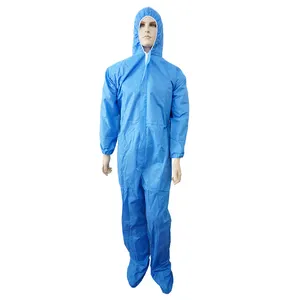 Industry Waterproof Safety Disposable Hooded Coveralls With Tapes
