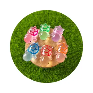 New Fashion 100Pcs Glow In Dark Mini Sea Turtle Animal Figurines Crafts For Home Fairy Garden Jewelry Making Accessories