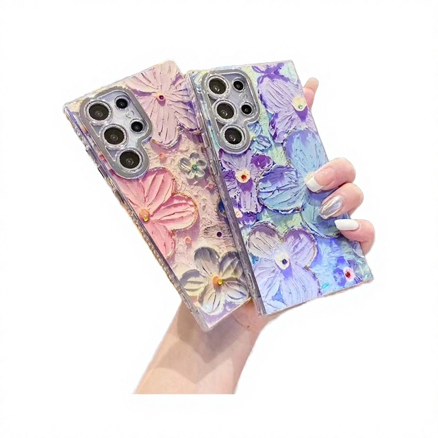 New Arrival 3D Oil Painting Flowers Mobile Phone Case for iPhone 18 17 16 15 Pro Max Samsung S24 Ultra Plus A35 A55