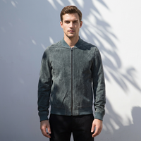 Veste en cuir suédé pour homme, fabrication OEM en gros, personnalisable, automne-hiver, grande taille, unie, style motard, veste bomber en suédé élégante