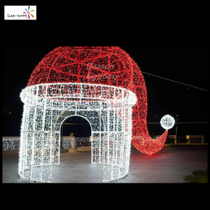 Guirlandes lumineuses du Nouvel An, grandes, imperméables, pour extérieur, chapeau de Père Noël, décorations de Noël lumineuses. - Product Image 3