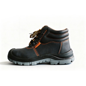 Scarpe Antinfortunistiche Industriali con Punta in Acciaio, Tomaia in Vera Pelle, Impermeabili, Antiscivolo, per Uso in Fabbrica e Costruzioni, Suola Intermedia in PU, Modello Mid Cut da Uomo - Product Image 1