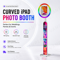 Miroir Magique iPad Photo Booth Style Split Léger Portable Coque Métallique Courbée Lumière RGB Location pour Mariages et Événements VANPLEX