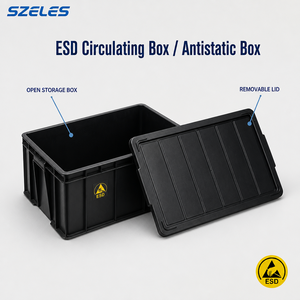 400*300*120MM Conductive SMD Component ESD Plastic Corrugated Container Cardboard Component Reel Bin Box Storage Boxes With Lid