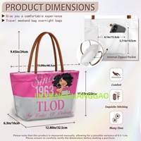 Sac fourre-tout réutilisable de créateur pour sororité TLOD, personnalisé TOP LADIES OF DISTINCTION, idéal pour le shopping et les week-ends, vente en gros