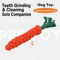 En stock Jouet pour animaux de compagnie en corde de coton en forme de carotte, jouet à mâcher durable pour chien, corde à mâcher tressée à nœuds pour la dentition et anti-ennui - Vente en gros personnalisée