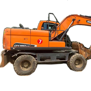 Excavadora de ruedas Doosan DX150W, DX150LC, DX150LC, de segunda mano, de 15 toneladas, máquina excavadora mediana de neumáticos de goma de segunda mano - Product Image 1