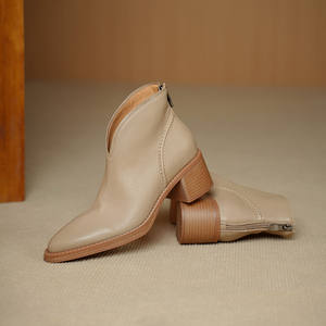 Nuevo Estilo Coreano Retro, Color Sólido, Moda, Duradero, Impermeable, Antideslizante, Hebilla de Cinturón Gruesa de Cuero Genuino, Punta Redonda - Product Image 3