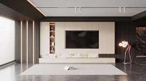 Meubles de salon haut de gamme blancs, meubles TV et murs TV modernes et simples en aggloméré, fabrication sur mesure - Product Image 6