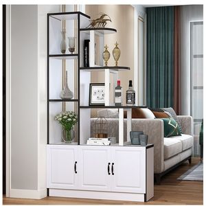 Modern Minimalist Entryway Cabinet 150Cm X 175Cm Warm White With Storage For Living Room Partition Shelf - Product Image 4
