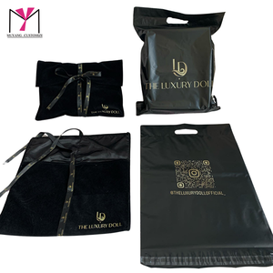 Bolsa de Regalo de Satén Negra con Logotipo Personalizado MUYANG, Bolsa de Terciopelo para Guardar Cabello - Product Image 6