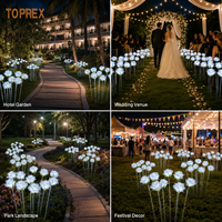 Toprex extérieur événement décoratif 12v PU artificiel rose fleur lumière