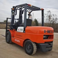 Chariot élévateur Heli CPCD50 de 5 tonnes d'occasion en bon état, adapté à la construction ou au bâtiment, moteur Isuzu, prix compétitif, à vendre