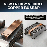 Barre omnibus en cuivre pour connexion de batterie de véhicule à énergie nouvelle, barre omnibus en cuivre étamé haute conductivité pour batterie lithium de VE