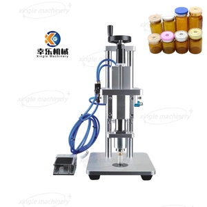 Pequeña prensa automática de escritorio, vial de perfume, tapa de aluminio, sellado neumático, máquina taponadora de botellas de plástico y vidrio - Product Image 1