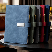 Agenda A5 Personalizada con Logotipo, Cuaderno de Cuero PU con Cierre Magnético y Soporte para Bolígrafo