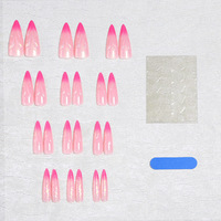 Faux ongles à presser en ABS, longs, couvrants, adhésifs, 24 pièces, haute qualité, souples, pré-dessinés, style français, colorés, avec FDS