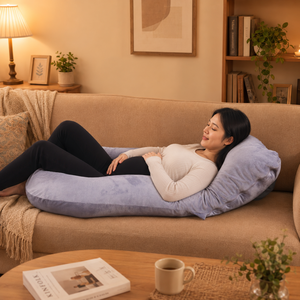 Oreiller de grossesse Koncen pour tout le corps, forme semi-circulaire, housse amovible et lavable, soutient le dos, les hanches et les jambes pour les femmes enceintes - Product Image 5
