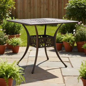 Bronze Cast Aluminum Patio <b>Table</b> 35.4 X 35.4 X 28.7 Outdoor Furniture Durable Traditional Design - Product Image 2