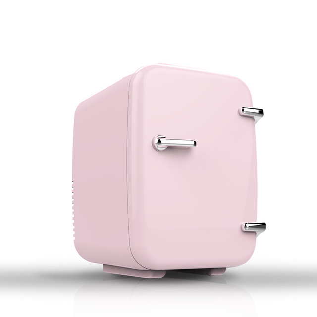 4L Portable Mini Fridge with Retro Design DC12V Travel Compact Refrigeratorv for Home and Car
