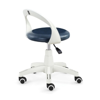 Chaise de bureau pivotante en cuir à hauteur réglable avec design nordique moderne sans accoudoirs, base en acier durable pour usage bureau/hôpital