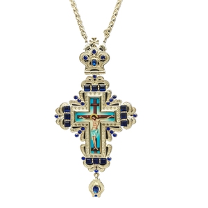 Venta de la fábrica Christian Multi-capa de diamantes de plata de aleación de Gran Collar Arzobispo cruz Pectoral para la Ceremonia - Product Image 3