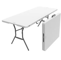 White Long Folding Tables Wedding Event Rental Plastic Foldable Tables Foldable Camping Table Like Briefcase