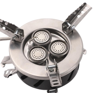 Estufa de gas de mesa de tres cabezas de alta eficiencia de combustión Estufa de camping al aire libre OEM - Product Image 2