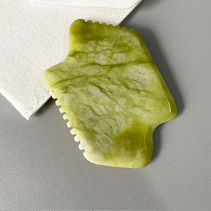 100% pierre naturelle Guasha en forme de coeur Xiuyan néphrite vert Jade Gua Sha conseil masseur facial option d'outil - Product Image 2