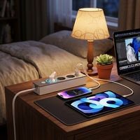 Multiprise européenne KC norme UE 16A PD 25W avec 3 prises USB (2 USB-A, 2 USB-C) et détection de surtension pour usage domestique