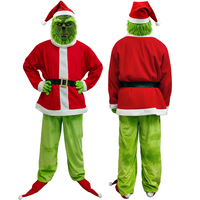Dekorasi Gantung Natal Hijau Berbulu Lucu Mainan Pesta Topeng Karakter Film TV Lucu Sumber Pabrik Grosir Kustom